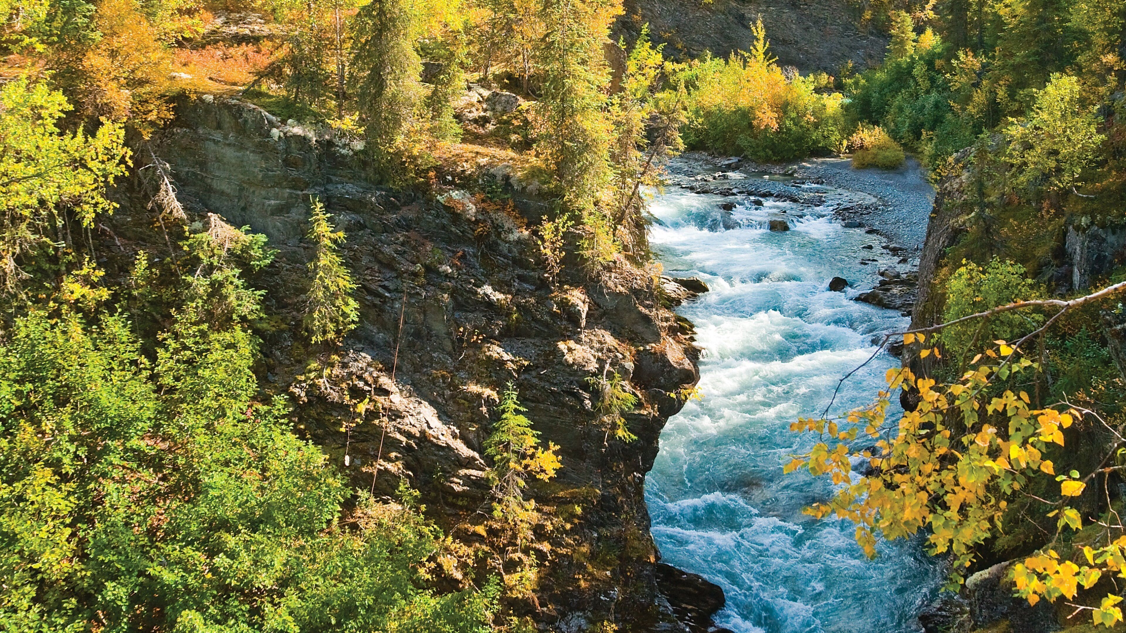 Kenai Peninsula which includes a gorge or canyon and rapids