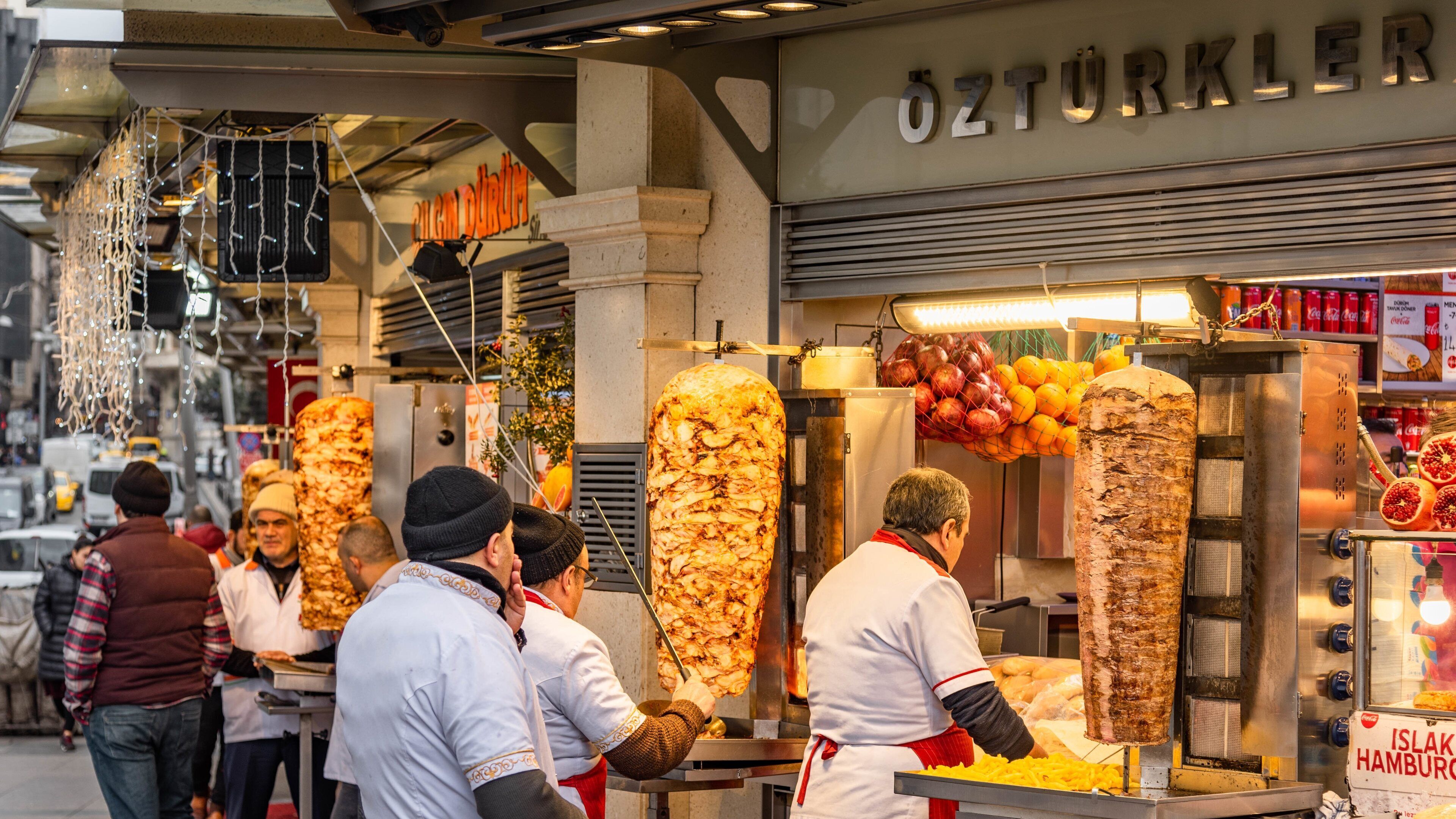 Taksim which includes markets, food and street scenes