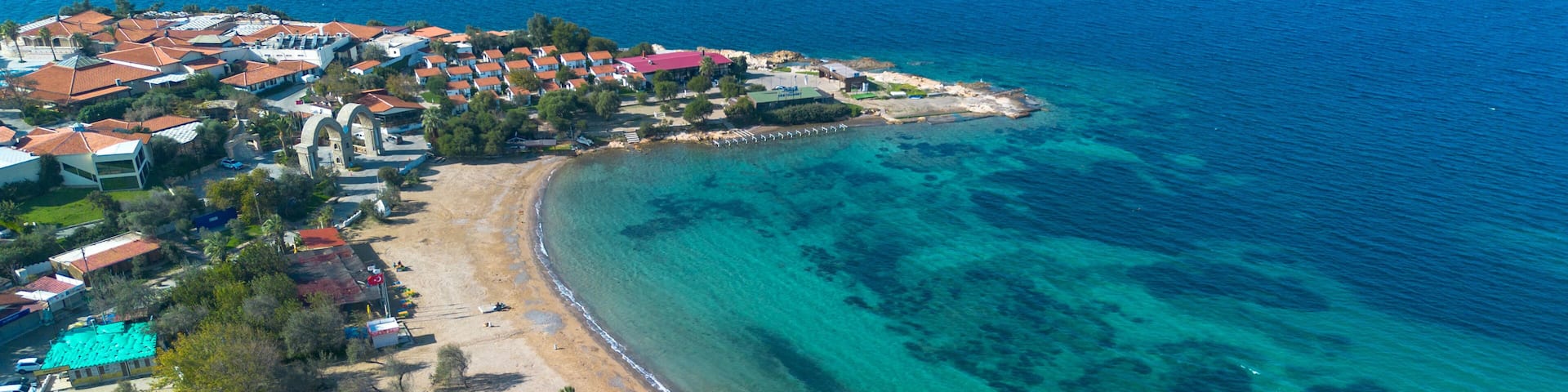 A deep blue turquoise bay. Akkum - Seferihisar - Turkey