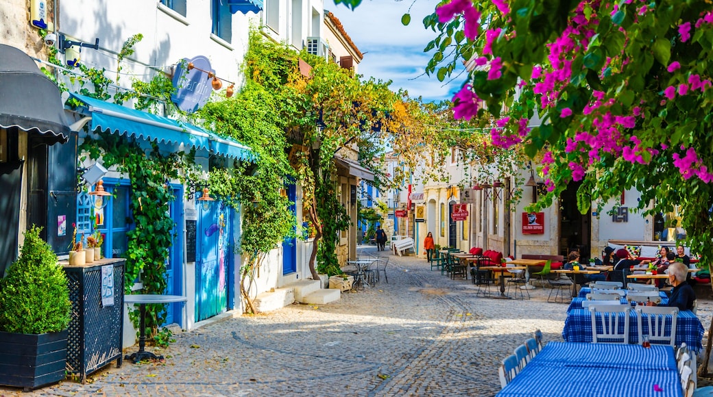 Alacati street view in Alacati Town. Alacati is populer historical tourist destination in Turkey.