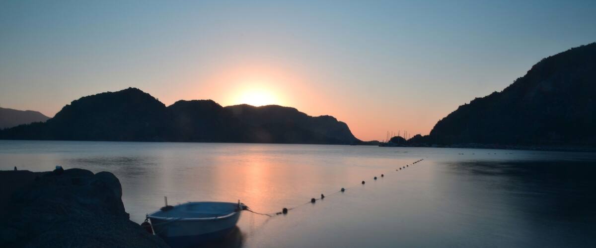 Sun rising over the beautiful icmeler bay.