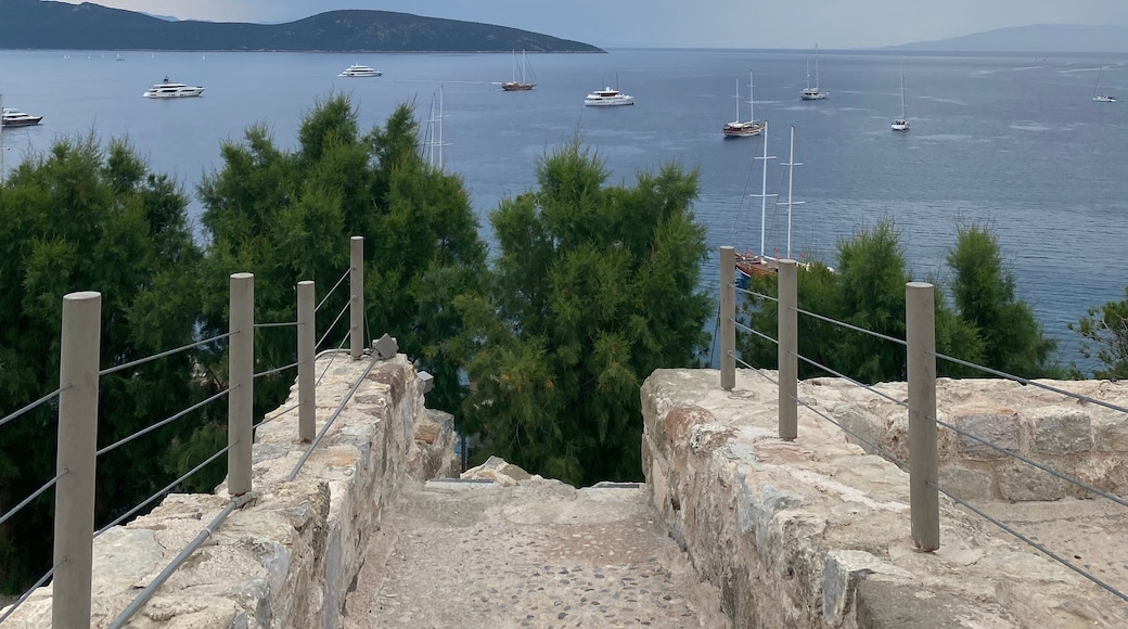 A photo with panoramic sea and boats from Bodrum Castle, Turkey Muğla