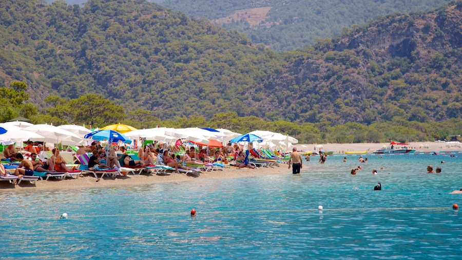 Oludeniz featuring a beach and swimming