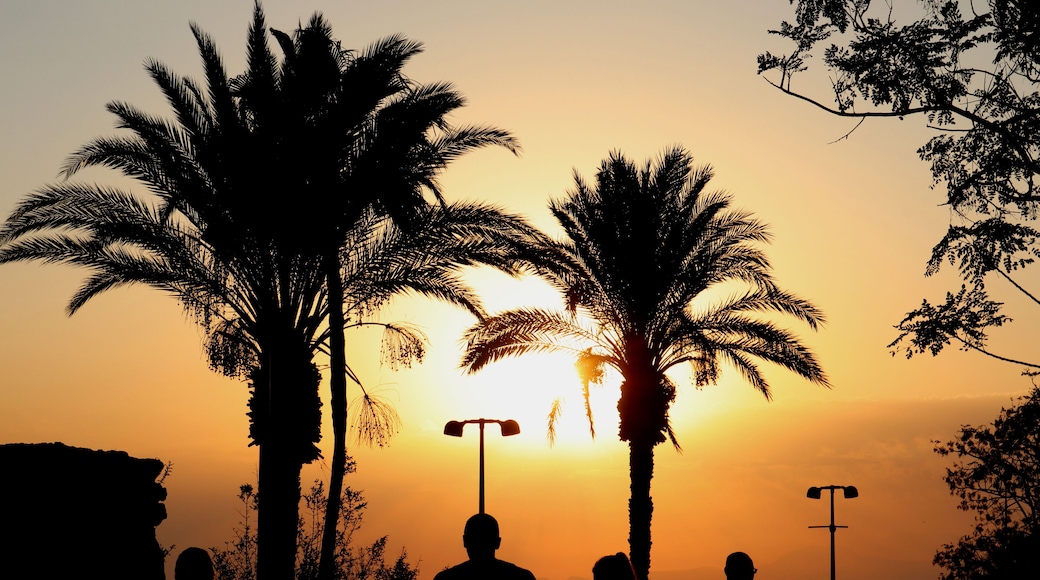 Sunset. Holidaymakers by the sea. Antalya, Turkey