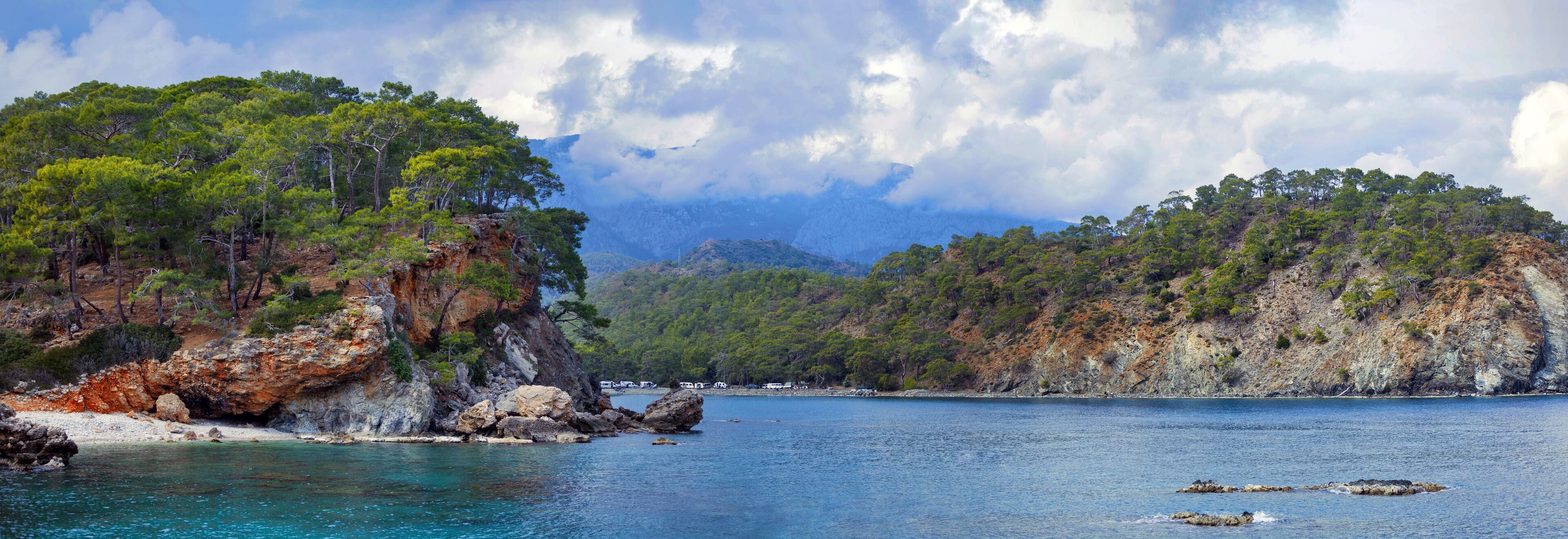 Phaselis Ancient City forest. Northern Necropolis - cemetery with elaborate tomb monuments. Turkey. Asia Minor