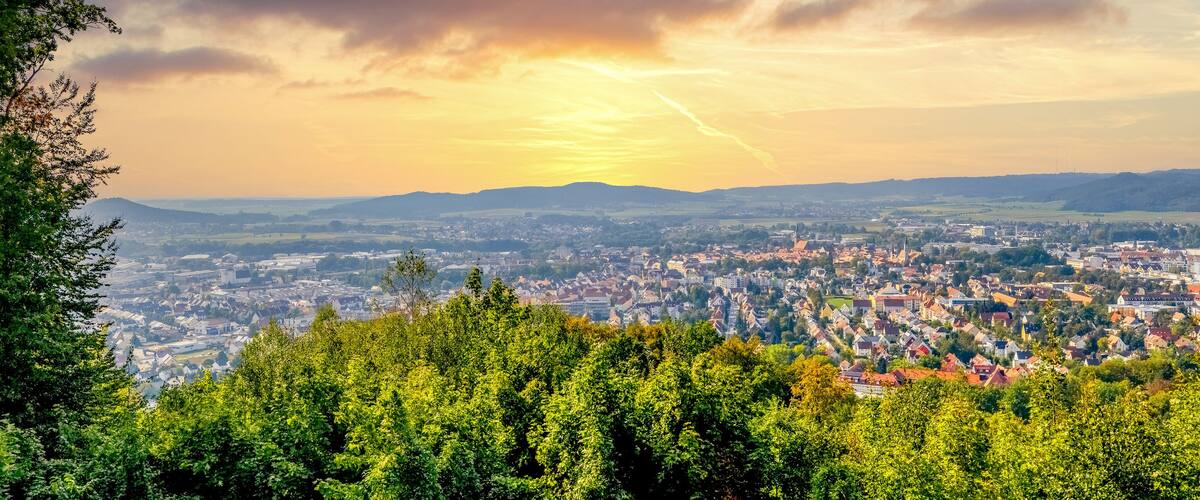 Blick über Neumarkt in der Oberpfalz, Deutschland