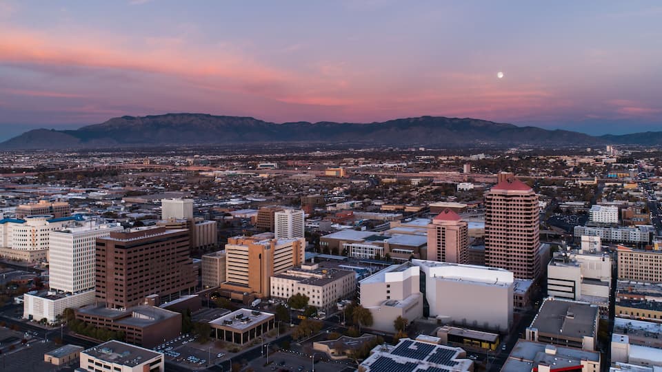 Albuquerque and the Sandias at Dusk
