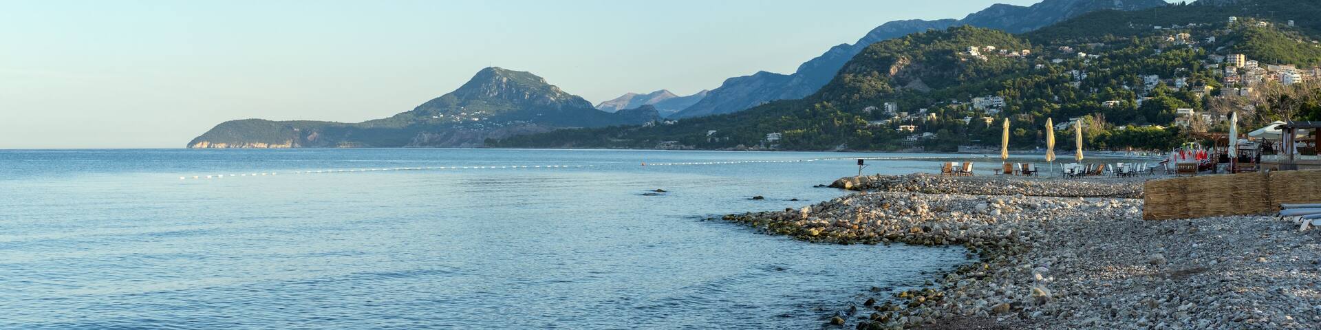 Morning stony beach, Bar, Montenegro