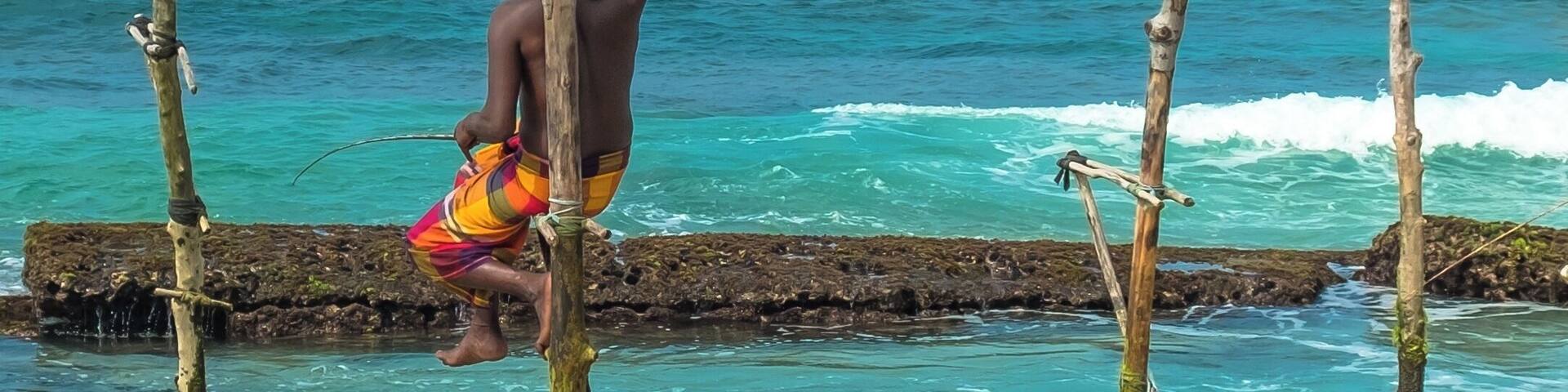 The area around Koggala is one of the best places on Sri Lanka's south coast to see traditional stilt fishermen in action. This famed practice has become one of the most distinctive sights of Sri Lanka. It started just after World War II, when the rocks and shoreline became too crowded so as a result fishermen started using the ship and aircraft wrecks to fish. This developed to fixed stilts in the shoreline for fishermen to use and pass on to the next generation.
#LikeALocal