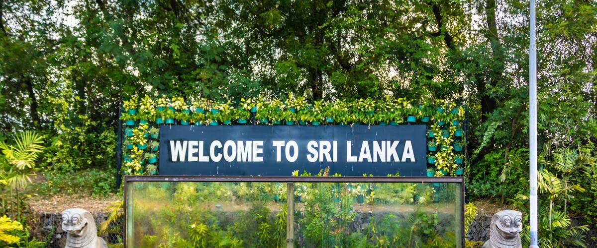 Innscription Welcome to Sri Lanka, Bandaranaike International Airport in Colombo