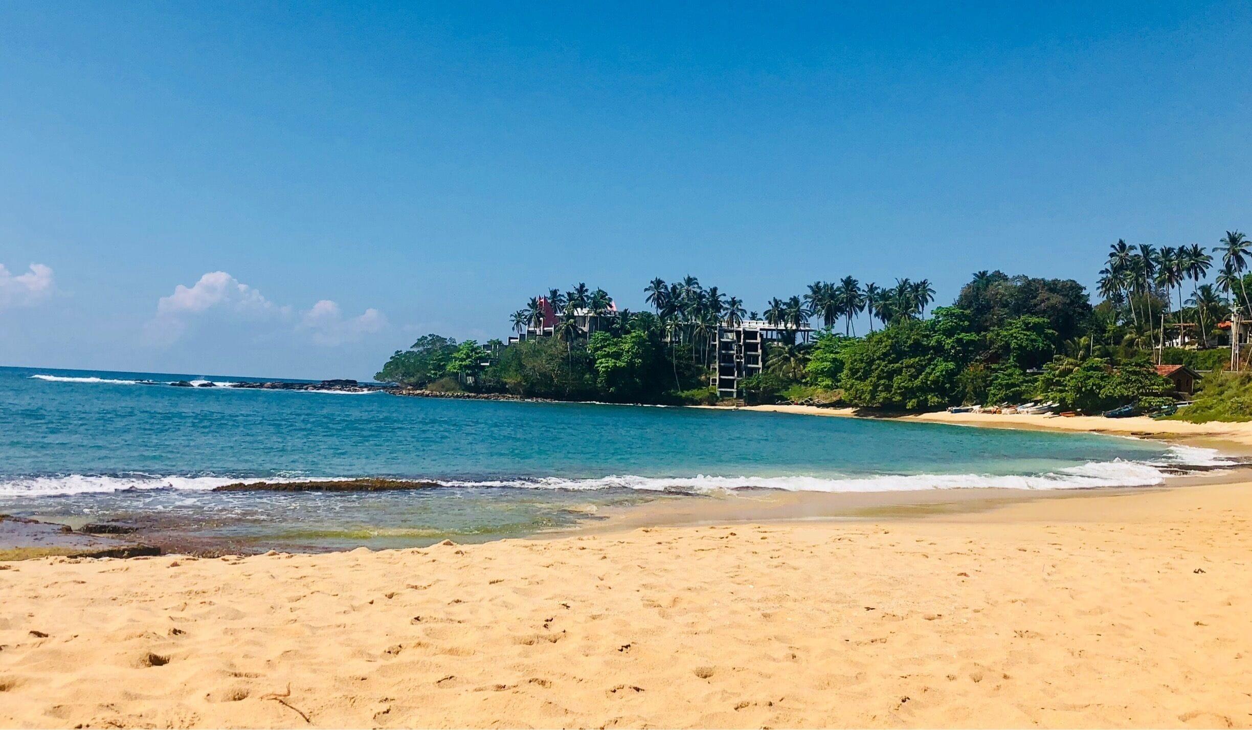 Such stunning blue water at Tangalle Beach. 