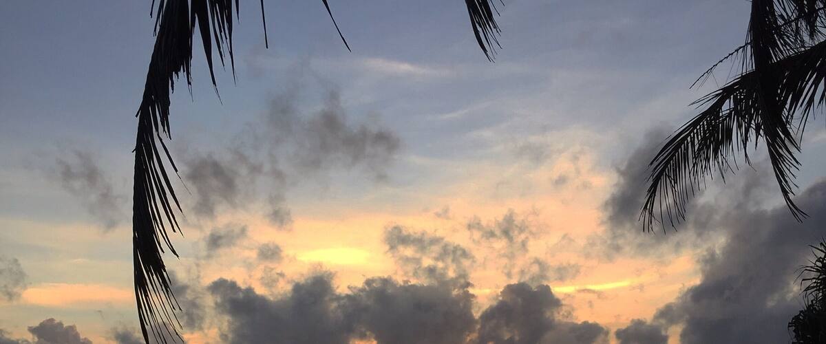 Sunset on the beach in Wadduwa Sri Lanka