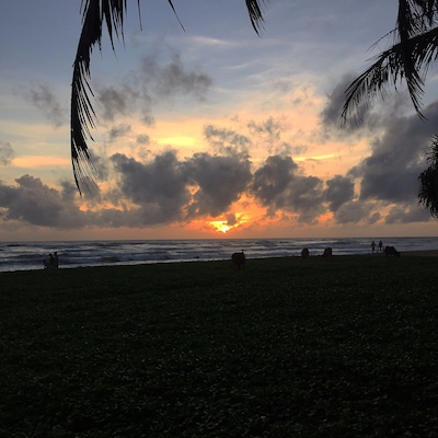 Sunset on the beach in Wadduwa Sri Lanka