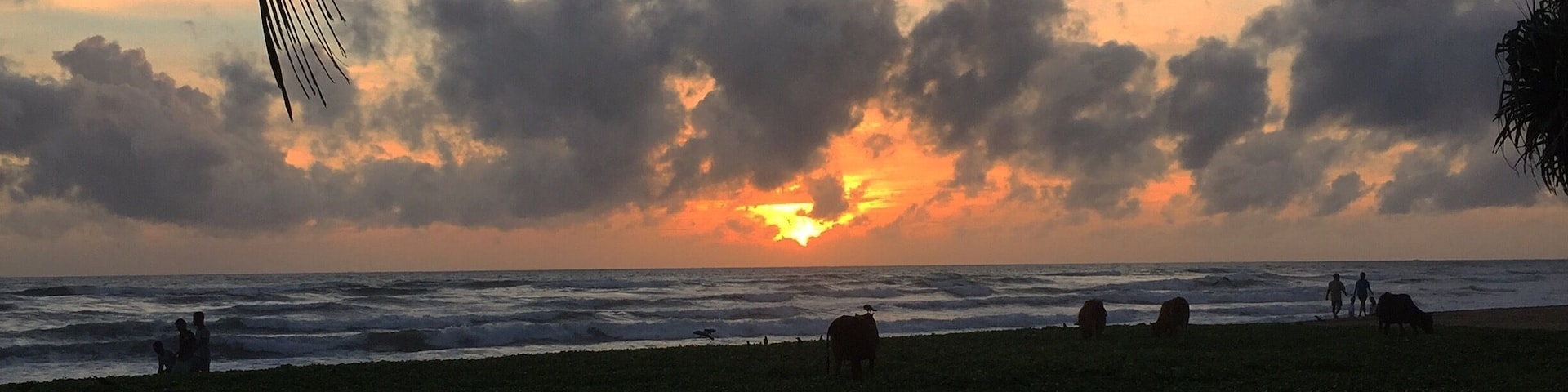 Sunset on the beach in Wadduwa Sri Lanka