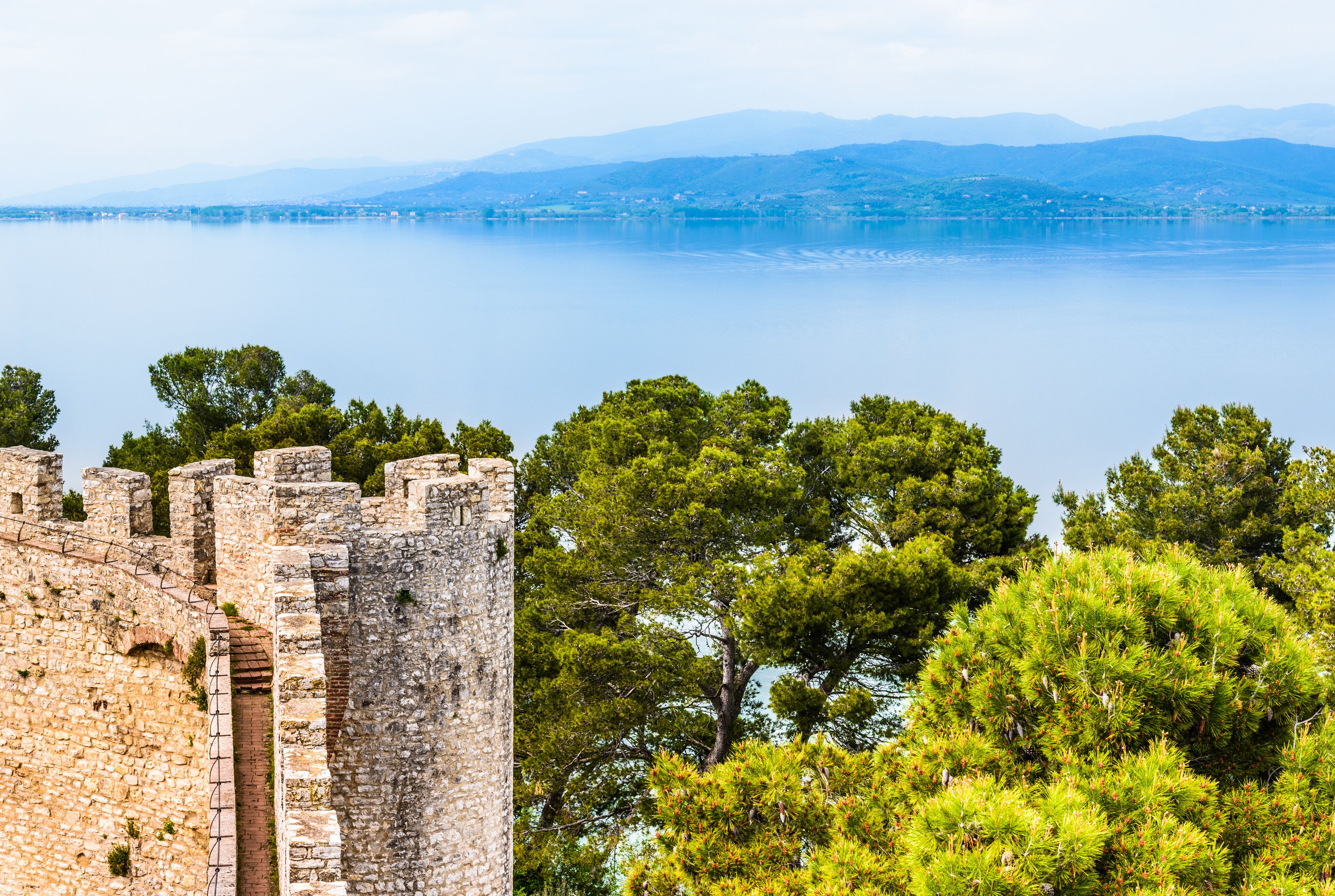 Lake Trasimeno,Castiglione del Lago fortress,Umbria, Italy.