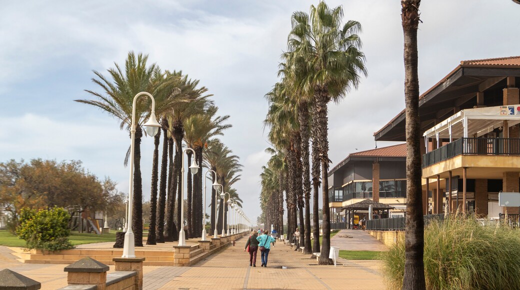 A sea passage of Islantilla, a coastal city full of tourist complexes, Lepe, Huelva, Spain. Tourist attraction.