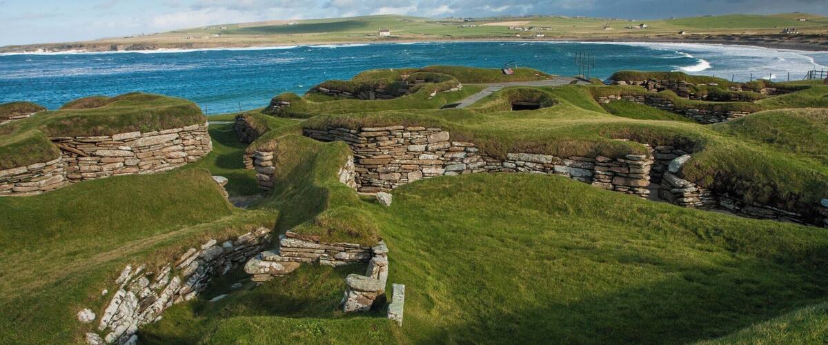 Skara Brae is a stone-built Neolithic settlement, located on the Bay of Skaill on the west coast of mainland Orkney. #instone