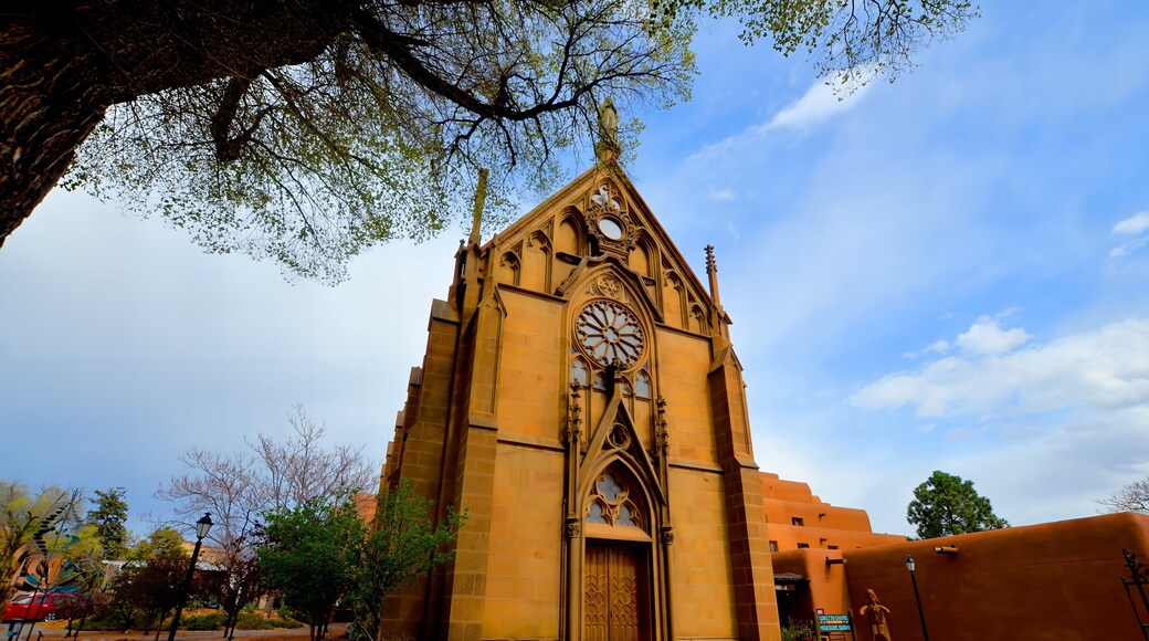 SANTA FE NM USA 04 22 2014: The Loretto Chapel in Santa Fe, New Mexico, USA is a former Roman Catholic church that is now used as a museum and wedding chapel