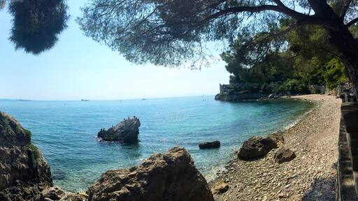 Sunny day in Trieste Miramare Park view