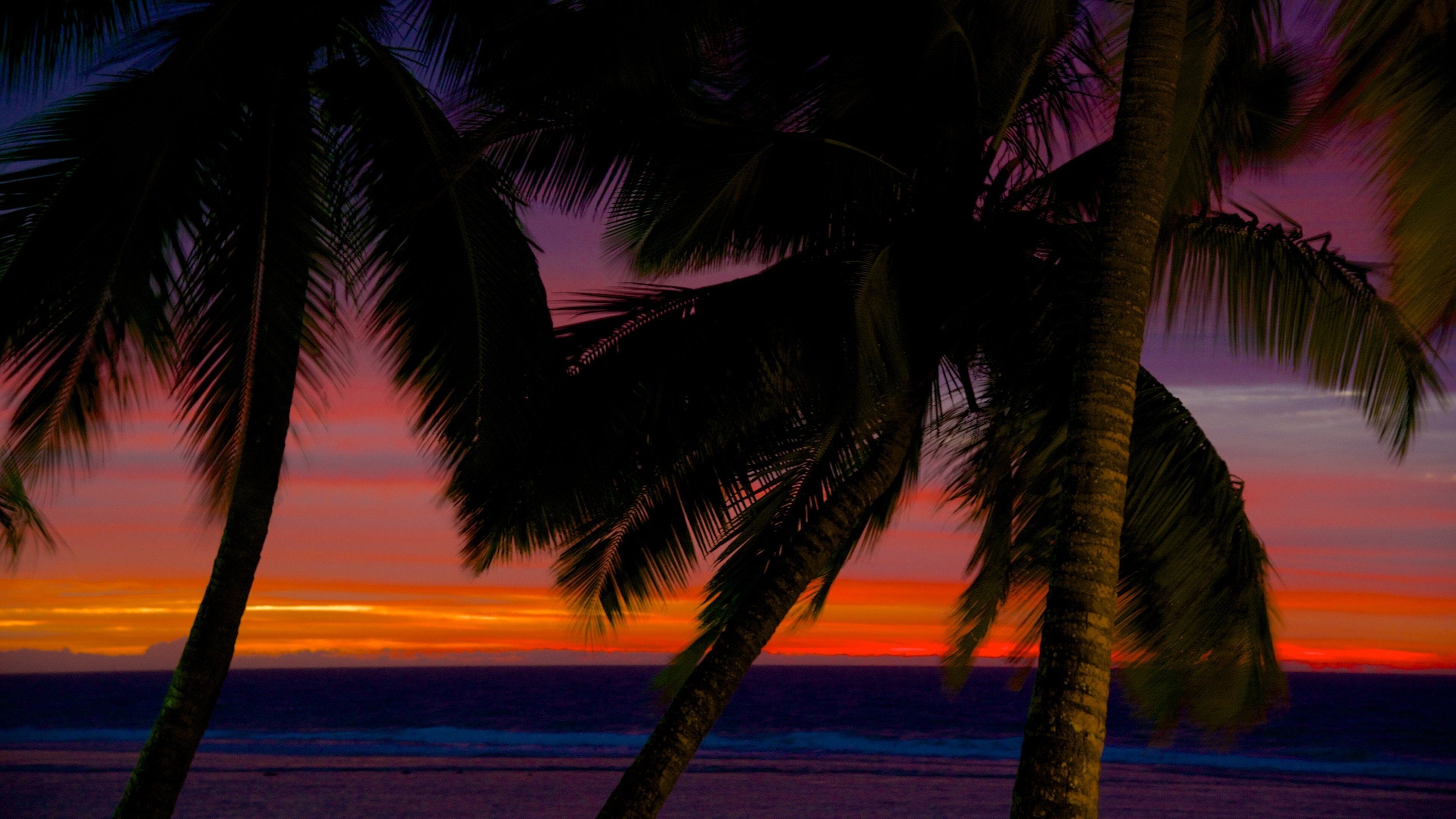 Rarotonga which includes general coastal views, tropical scenes and a sunset