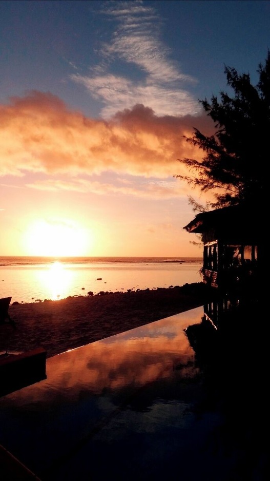 Another amazing sunset reflected in the infinity pool.