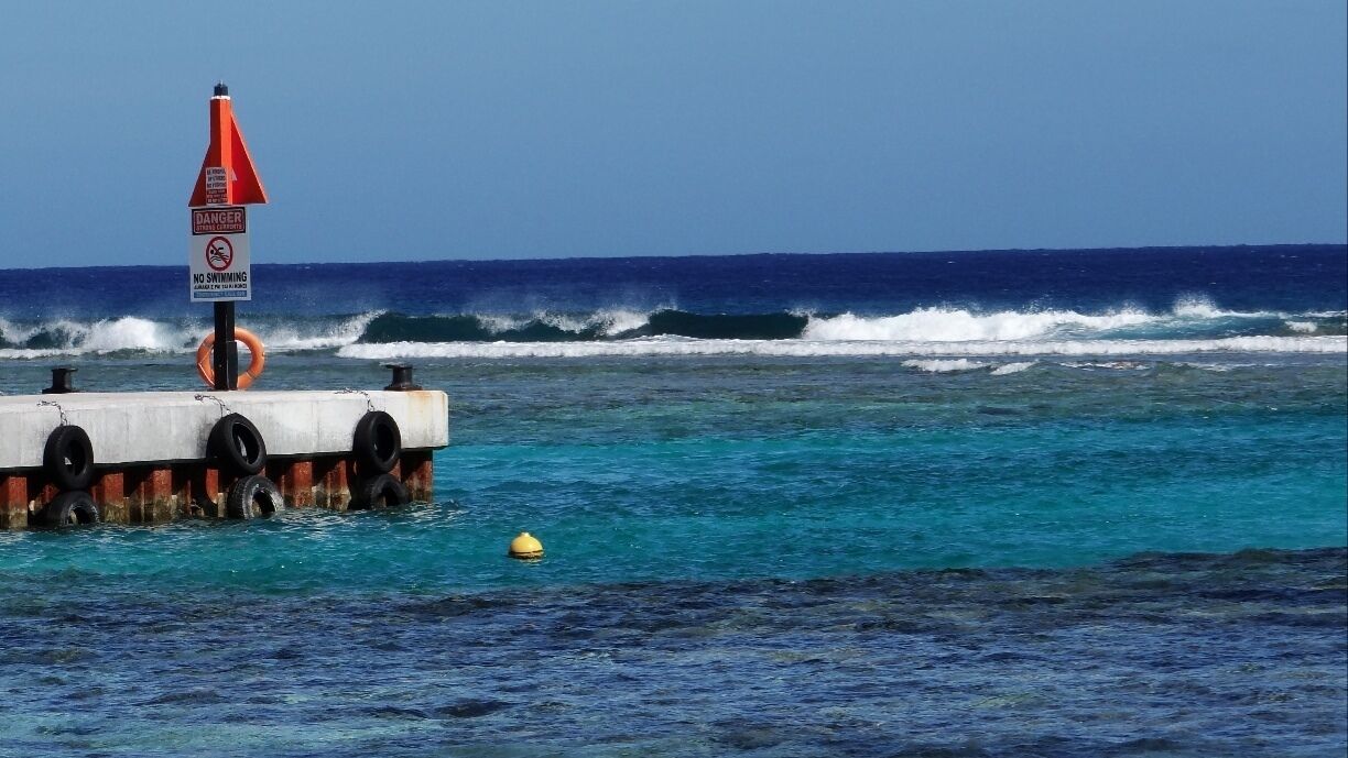 Just walk in either direction on the beach from the Manuia Beach Resort and look out at the ocean to see new shades of blue that you never knew existed.
