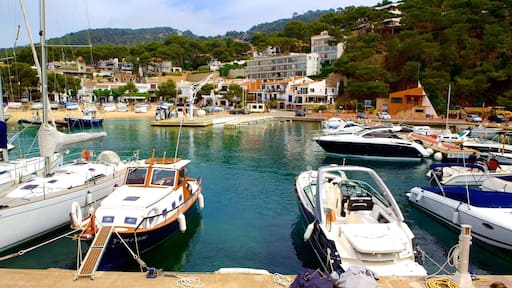 Llafranc montrant ville cĂŽtiĂšre et marina