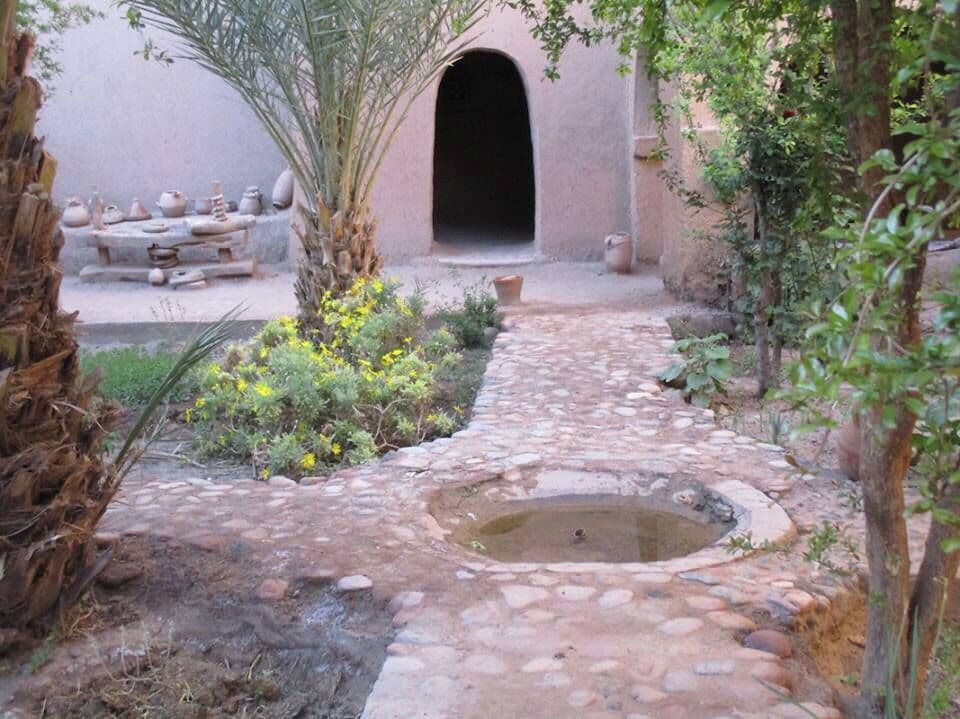 A fountain in the courtyard as you enter the Kasbah Amridil.

https://davenotravels.blog