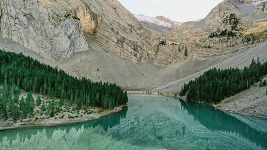 Drone view of Ibon de Plan lake