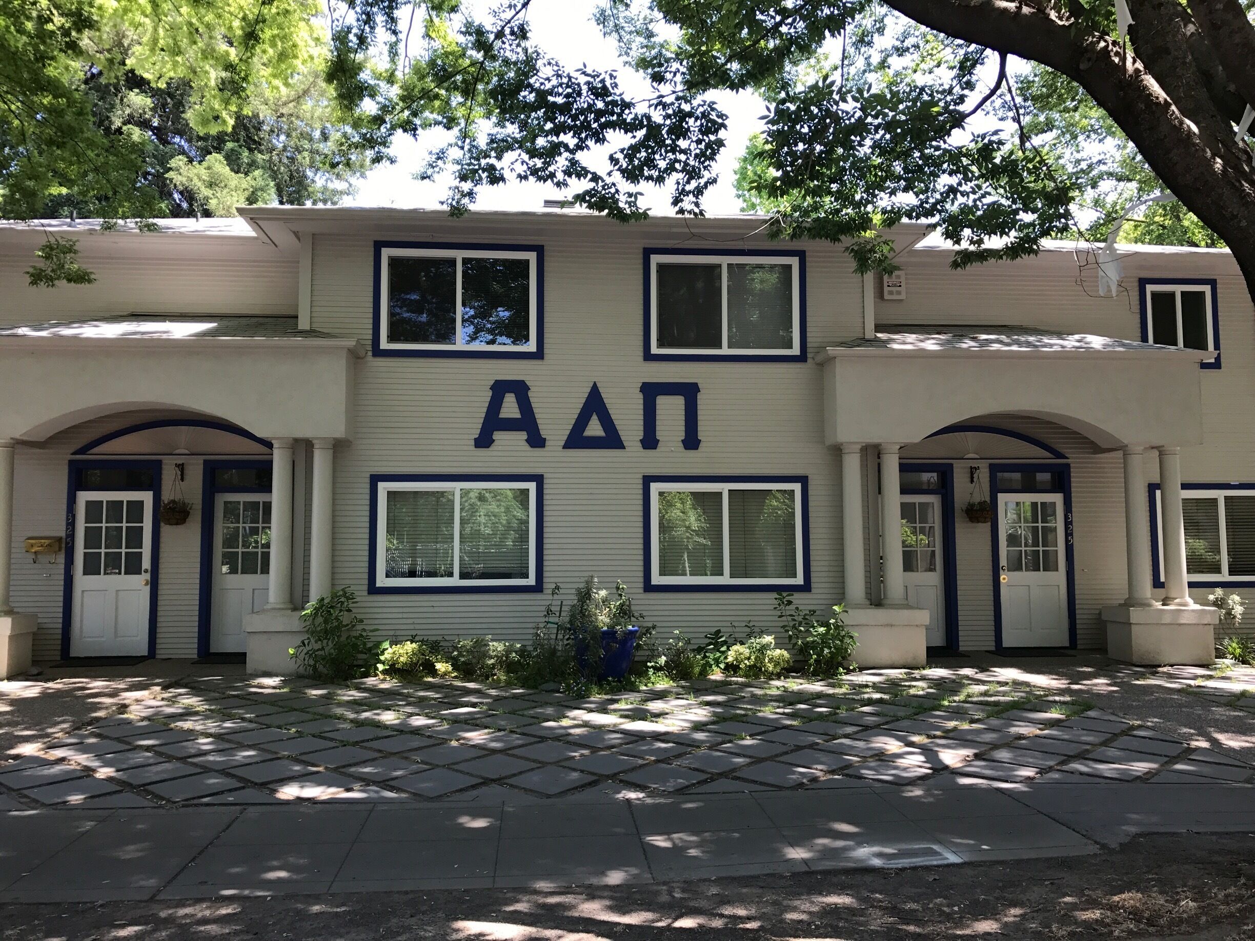 Just across the street from the parking structure the university still has 'Greek' roots 