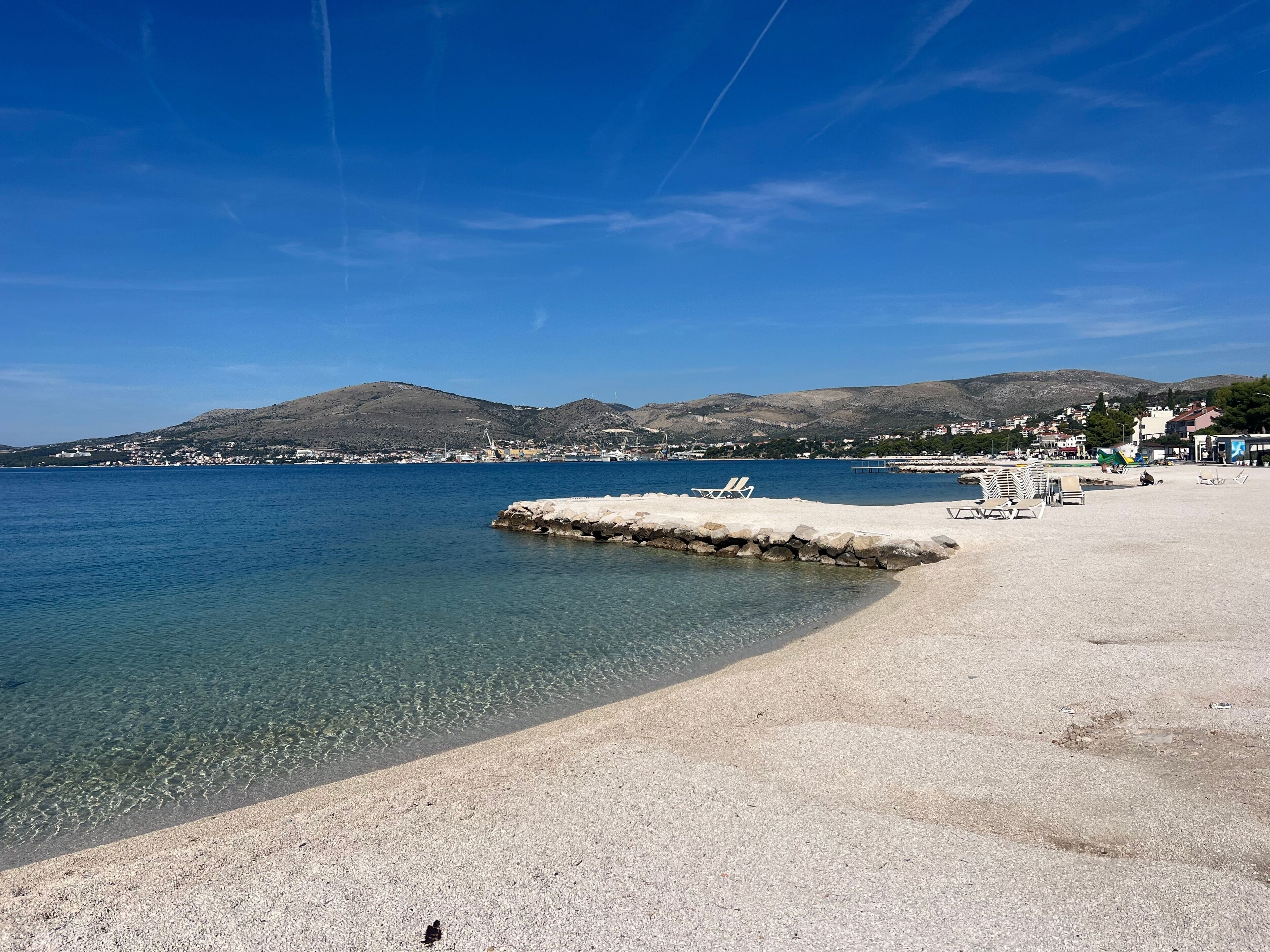 Main beach in Okrug Gornji on the island of Ciovo off the Adriatic coast of Croatia