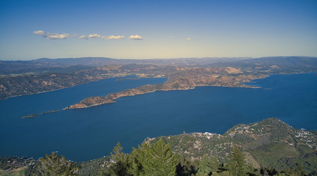 Aerial shot of Clear lake in California