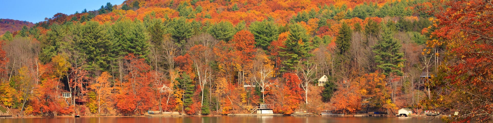 Fall Reflections on Goodyear Lake. Town of Milford, NY.
