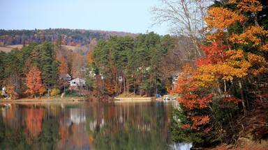 Fall on Goodyear Lake. Town of Milford, NY