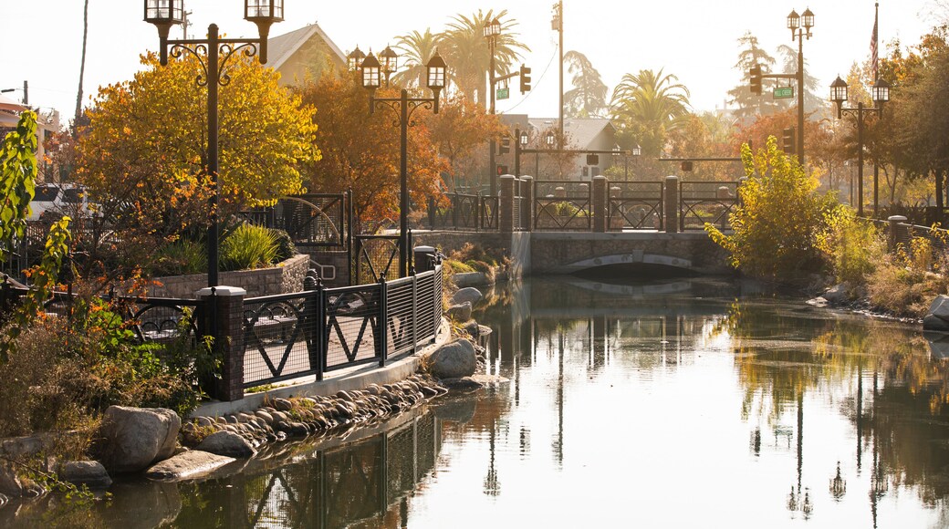 Afternoon autumn view of a public park in downtown Bakersfield, California, USA.