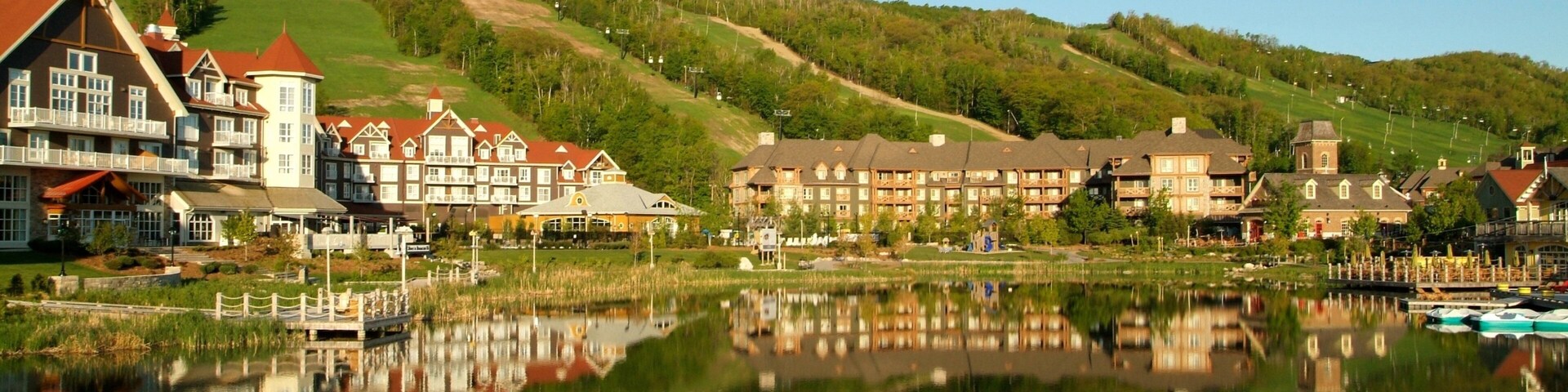 Blue Mountain Ski Resort featuring a small town or village and a lake or waterhole