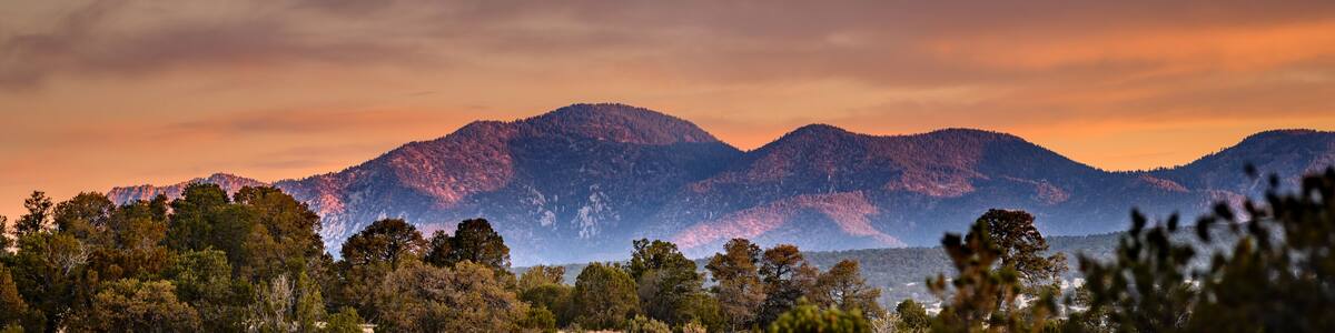 The evening mountains in New Mexico