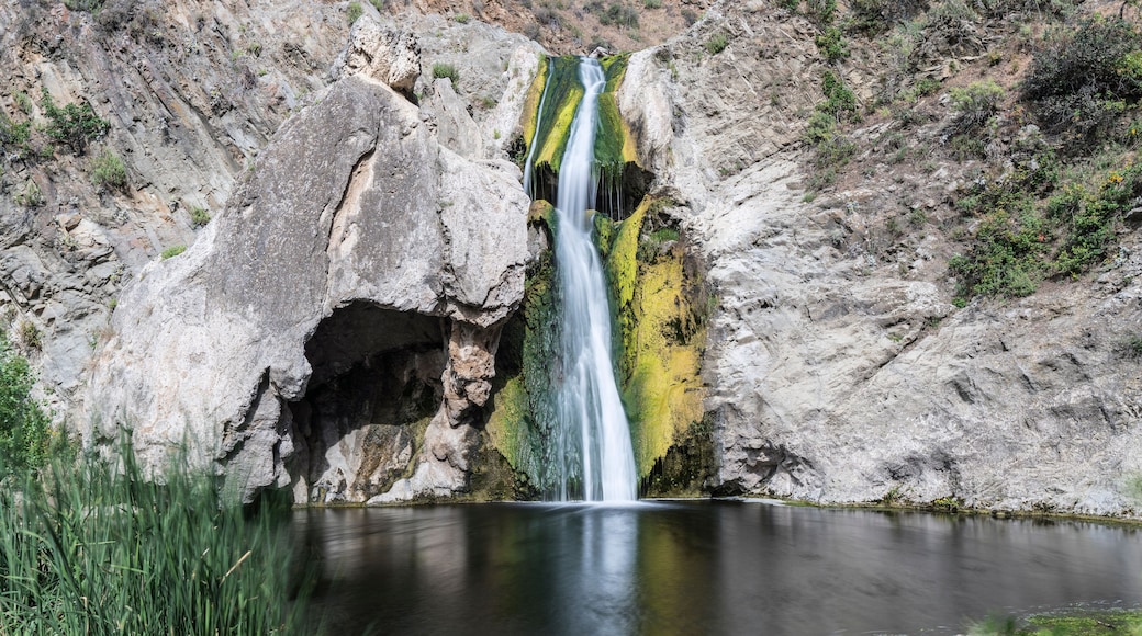 Paradise Falls with motion blur water at scenic Wildwood Regional Park in Thousand Oaks, California.
