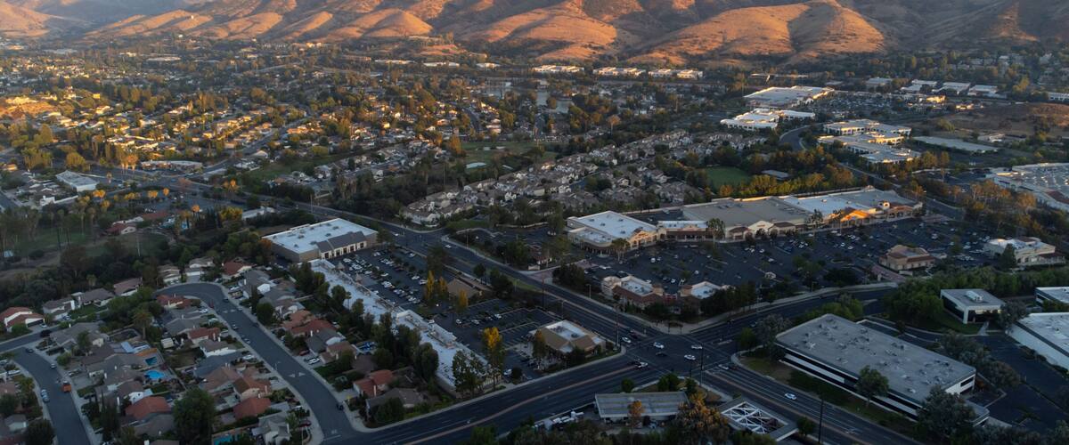 Aerial View of Thousand Oaks and Conejo Valley, California