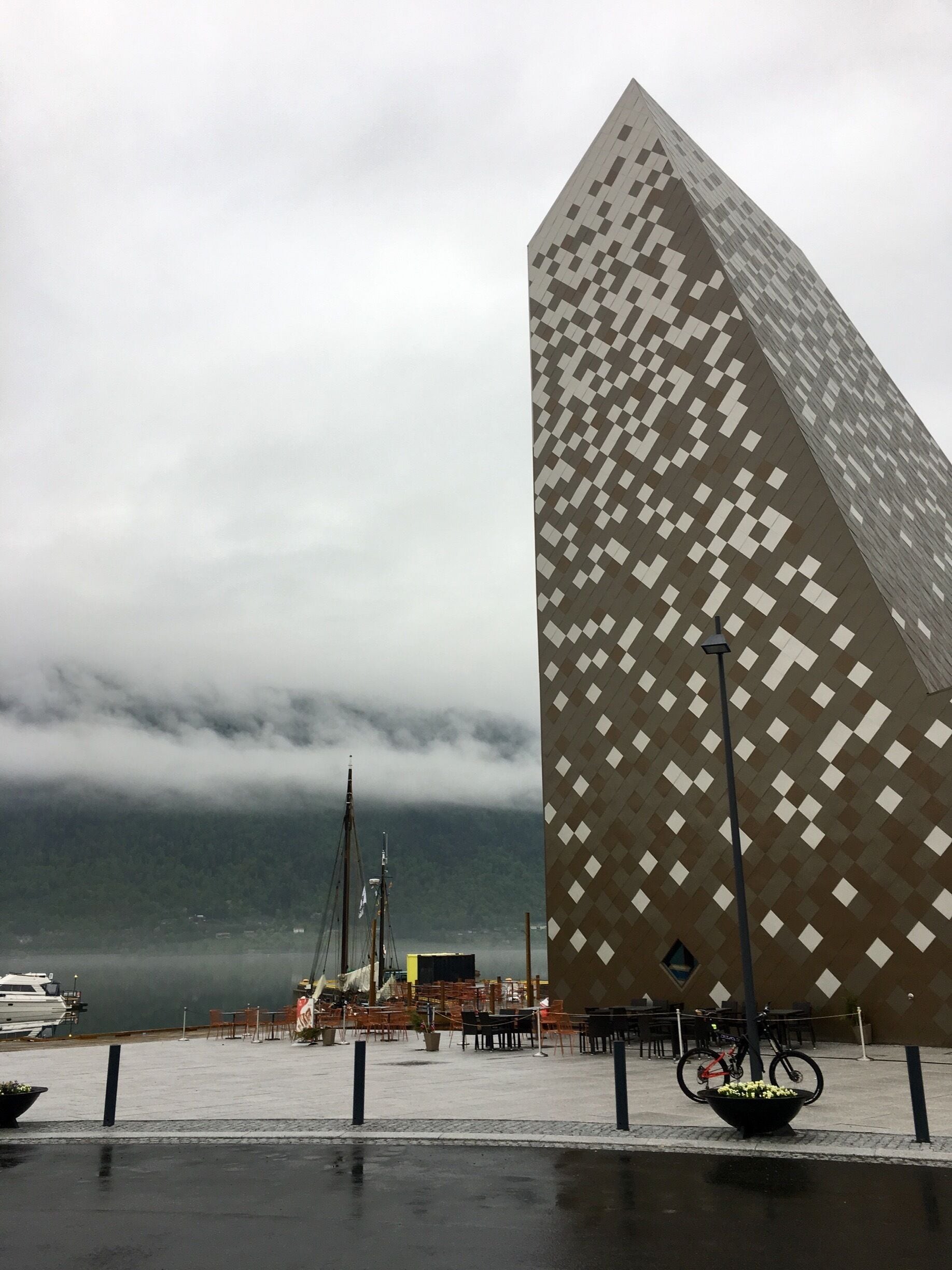 Stop and take a look at this beautiful Scandinavian building as you tour the Norwegian countryside. The Norsk building hosts the tindemuseum (the Norwegian mountaineering museum), Norway’s highest indoor climbing wall a café, a restaurant and a gift shop.

#LikeALocal