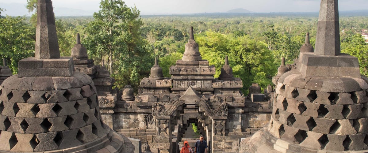 The Borodubur Buddhist temple was built in the 9th century in Java, Indonesia. It is the World's largest Buddhist monument and a UNESCO heritage site. The temple was abandoned for unknown reasons and rediscovered in the 19th century. The temple has been restored several times to honor it's former glory. The temple has over 500 Buddha statues, many of which have lost their heads as time passed.