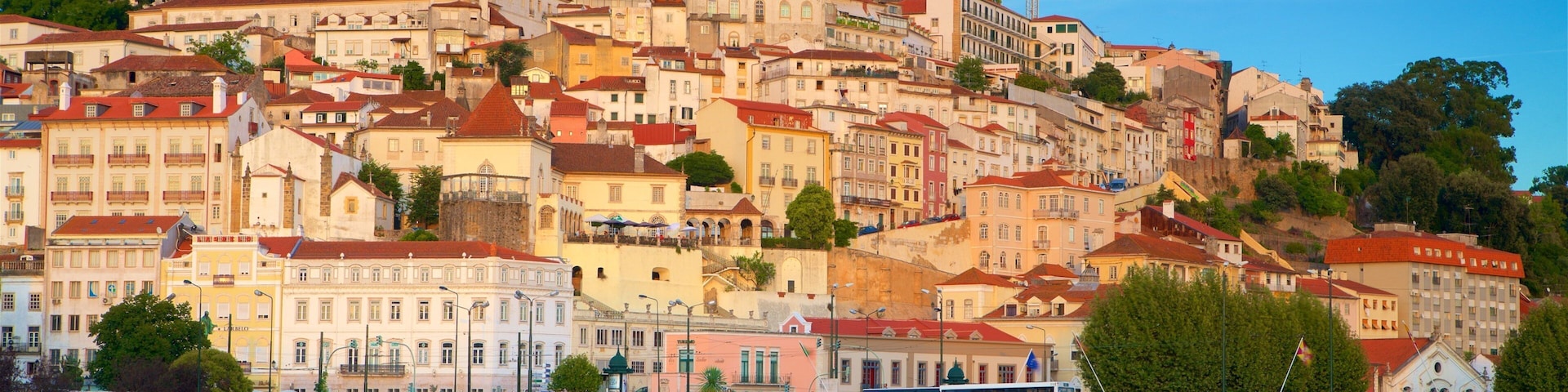 Un paisaje urbano histórico con un río, un puente y una mezcla de edificios coloridos.