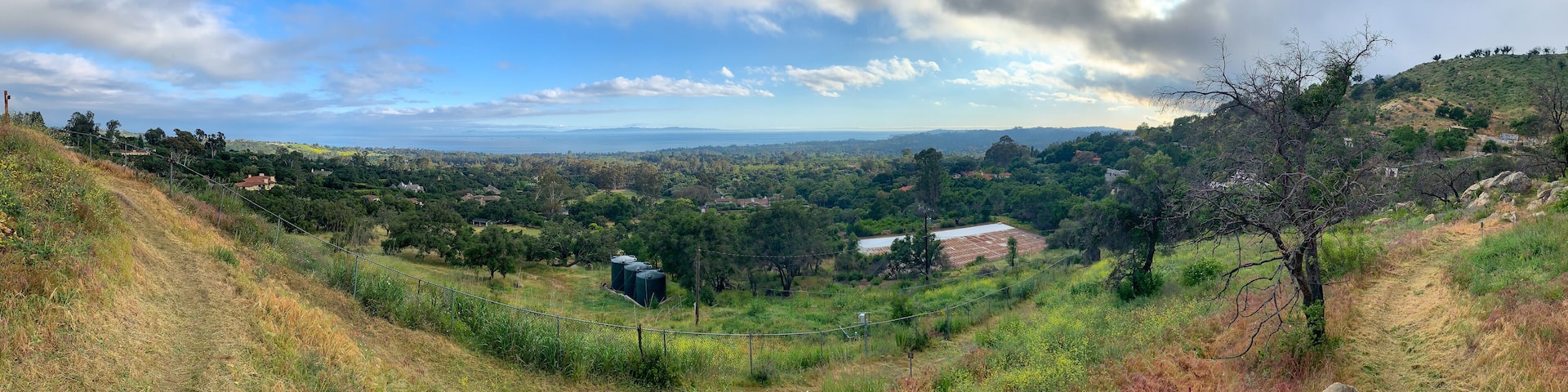 Panorama of Montecito with Pacific Ocean in the Background