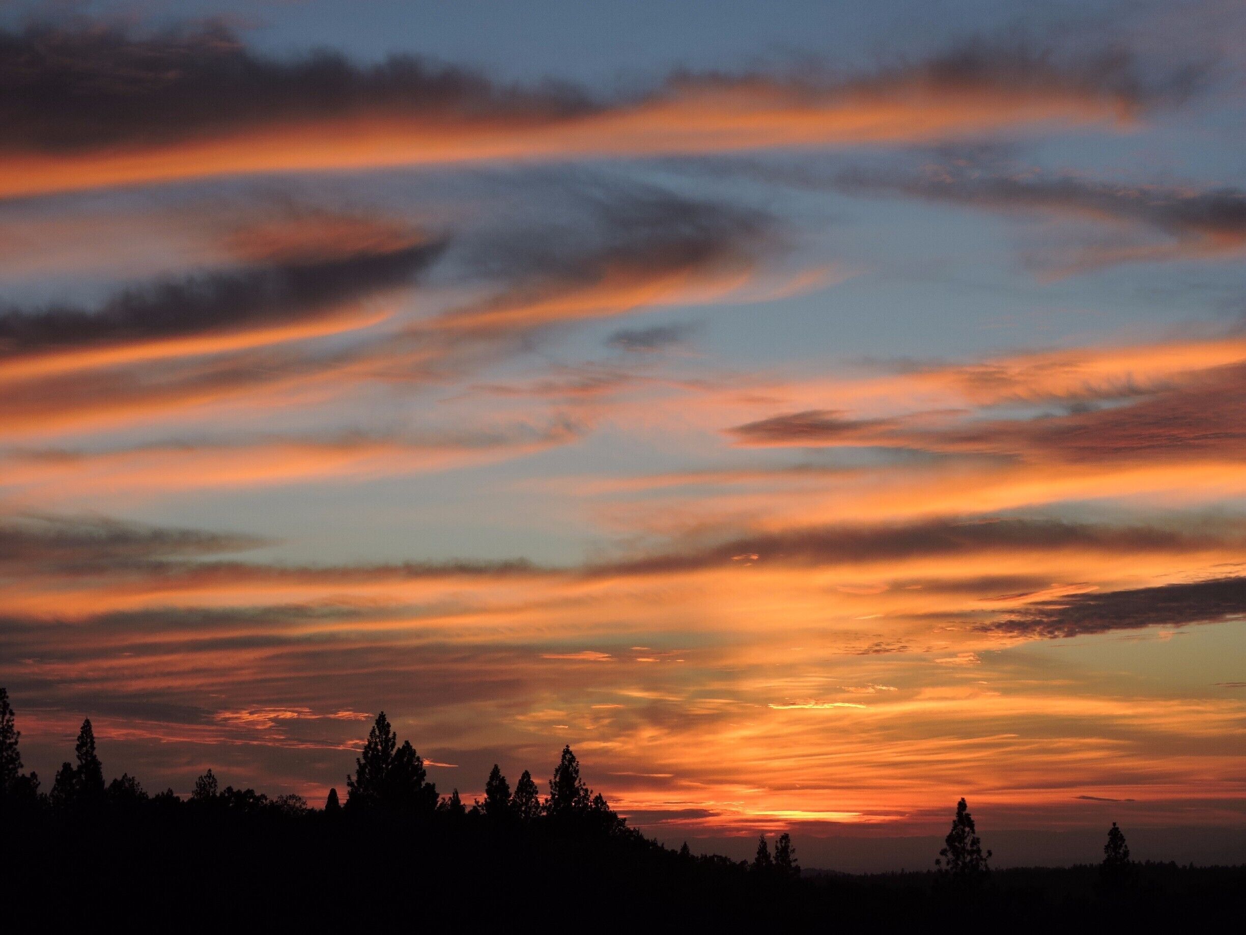 Sunset during big fires