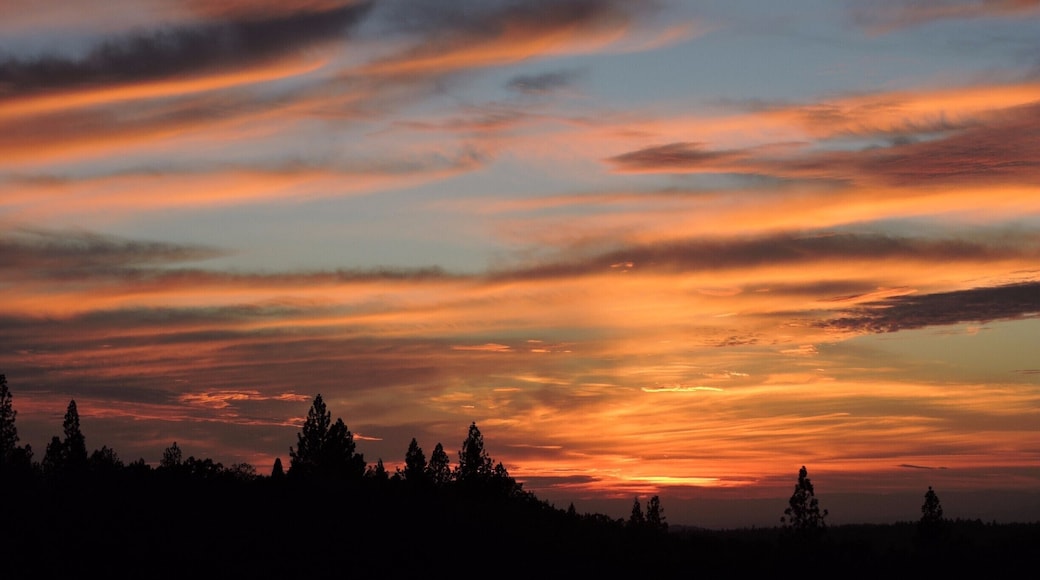 Sunset during big fires