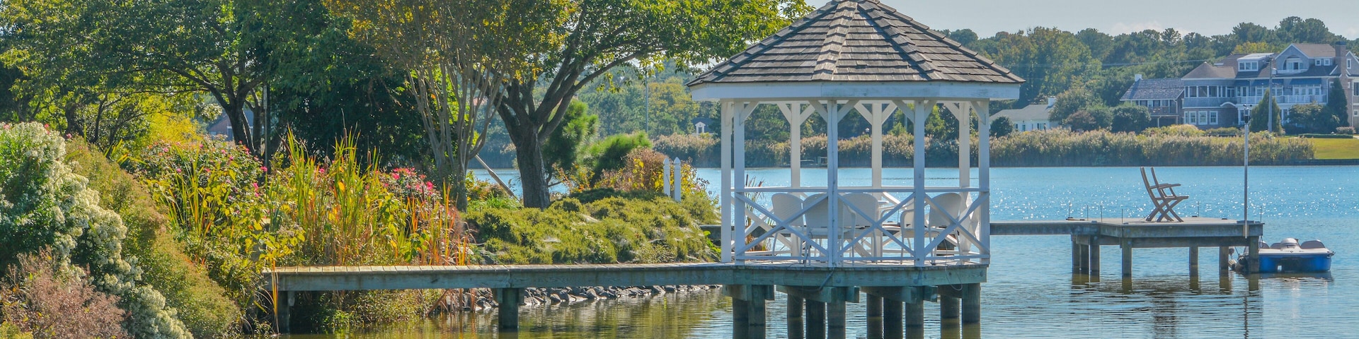 A beautiful view of the Gazebo on Silver Lake in Rehoboth Beach, Sussex County, Delaware