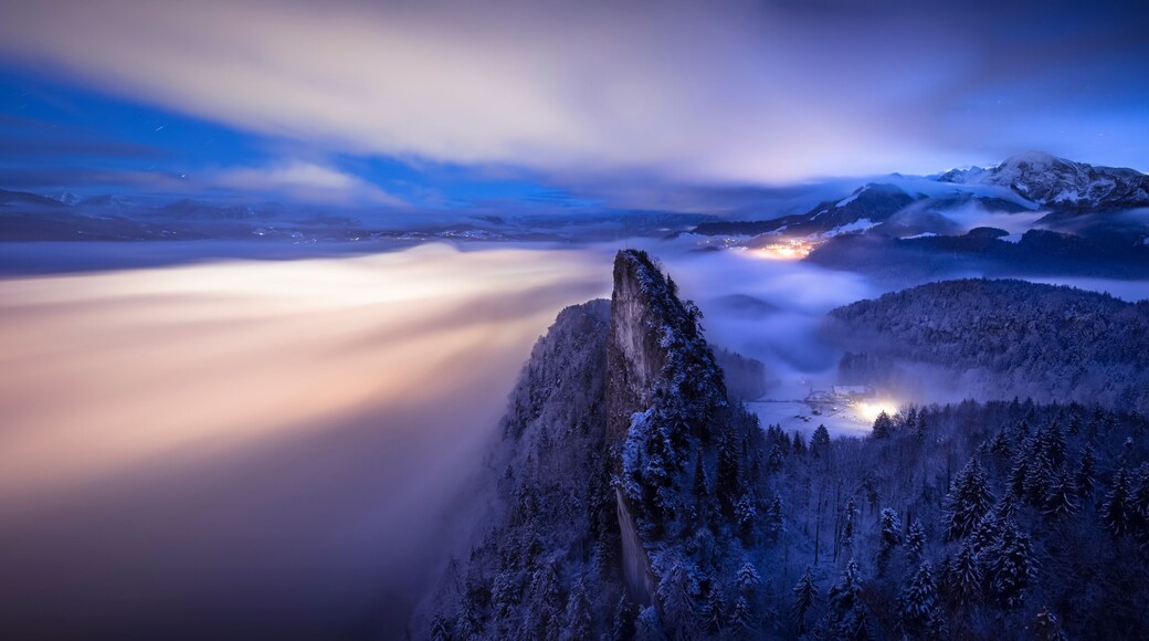 Austria, Salzburg State, Hallein, Berchtesgaden Alps, Small Barmstein, Panorama