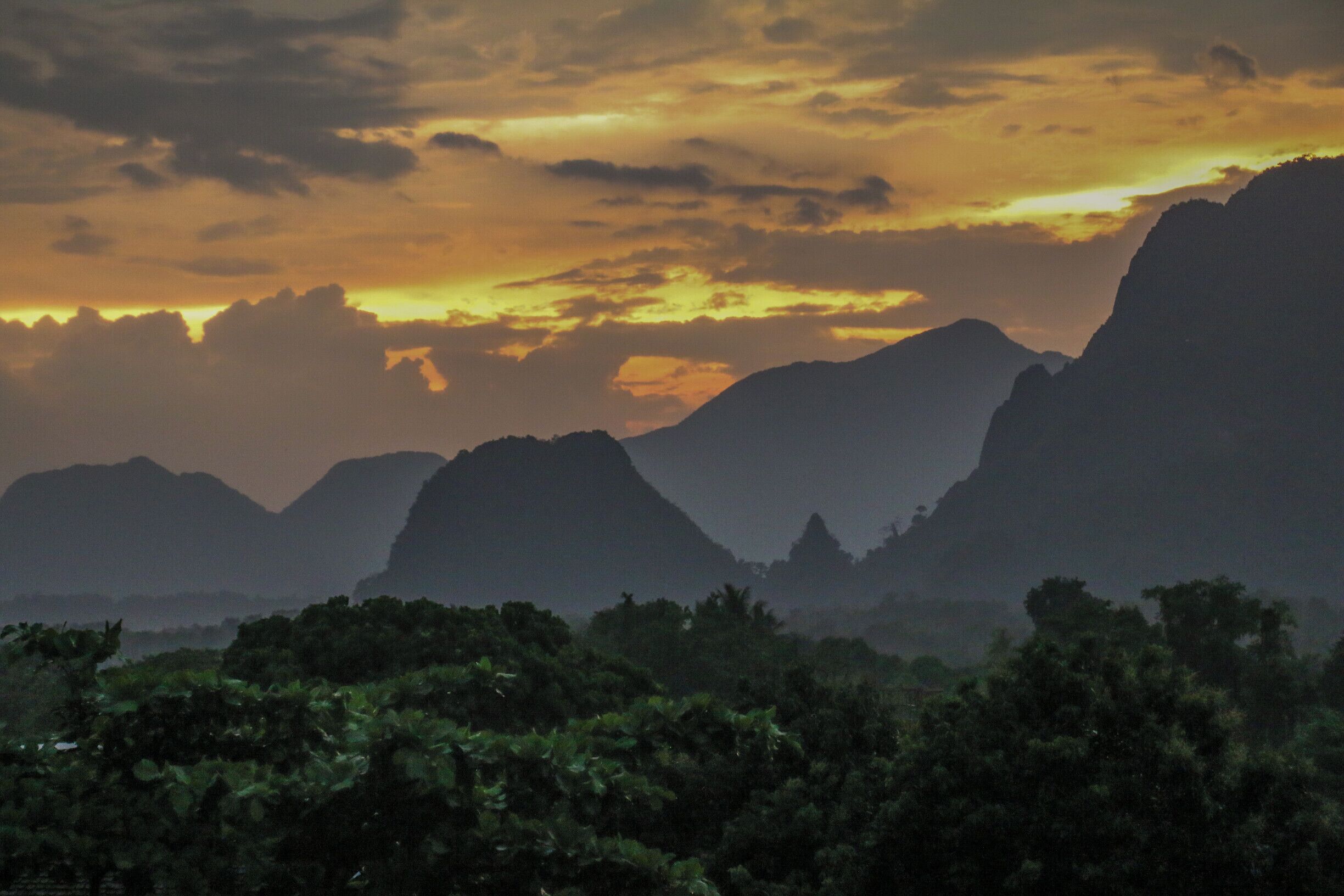 The Mountains of Vang Vieng are a beautiful backdrop to a fun place