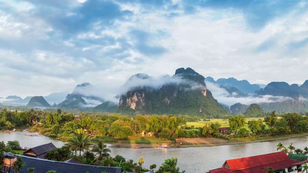 View for panorama in Vang Vieng, Laos.