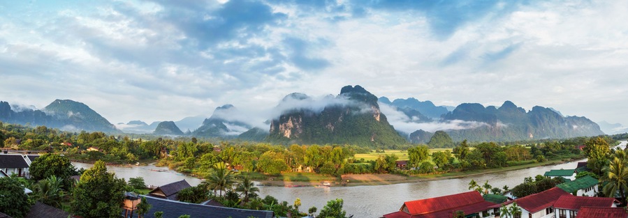 View for panorama in Vang Vieng, Laos.